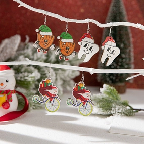 Wholesale Christmas Cartoon Santa Claus Acrylic Earrings