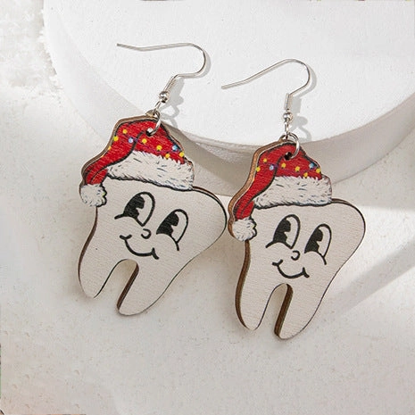Wholesale Christmas Cartoon Santa Claus Acrylic Earrings