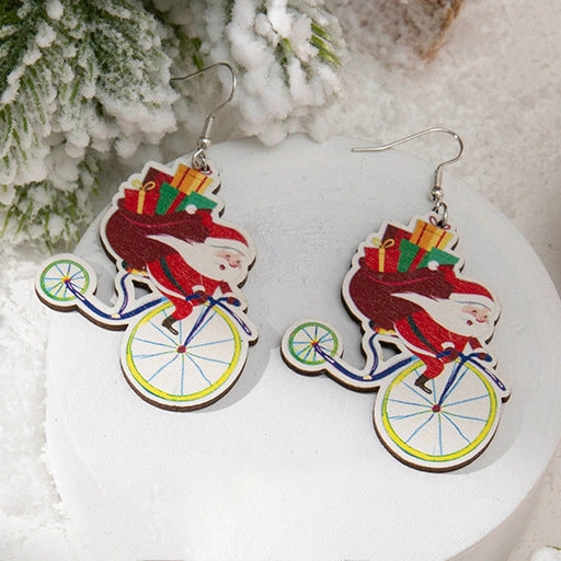 Wholesale Christmas Cartoon Santa Claus Acrylic Earrings