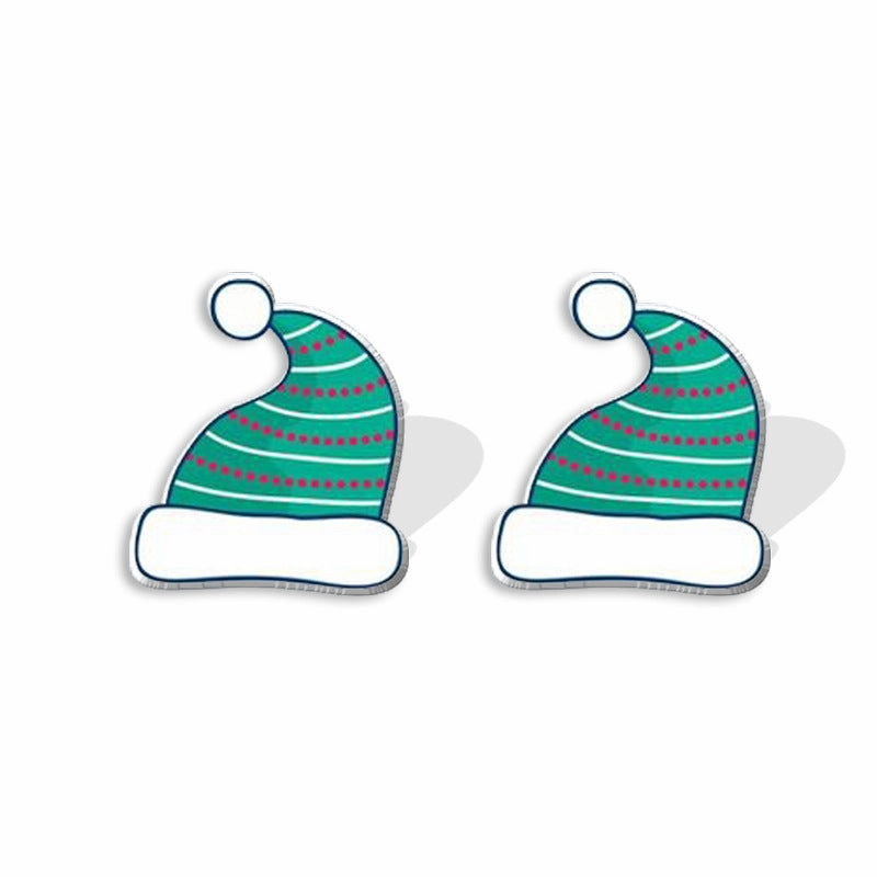 Wholesale Christmas Cartoon Santa Hat Acrylic Mini Earrings