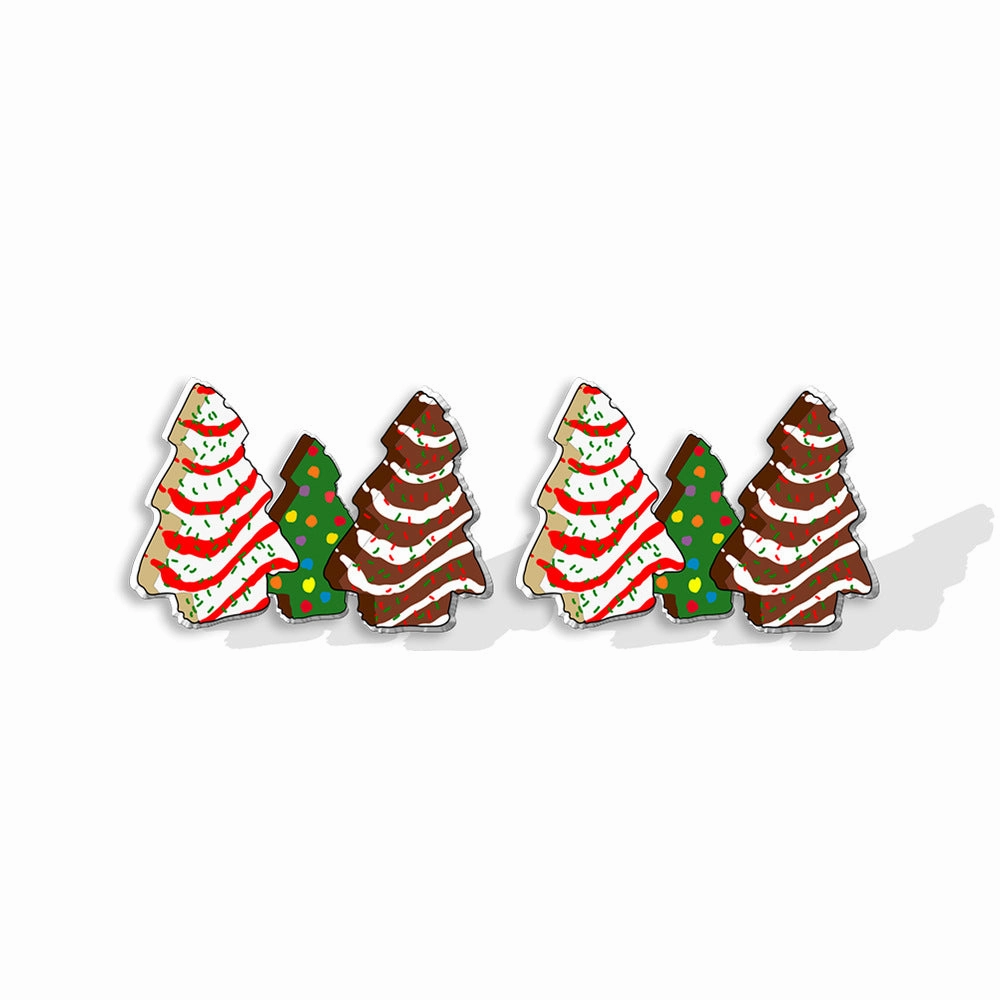 Wholesale Christmas Christmas Cake Christmas Tree Acrylic Earrings