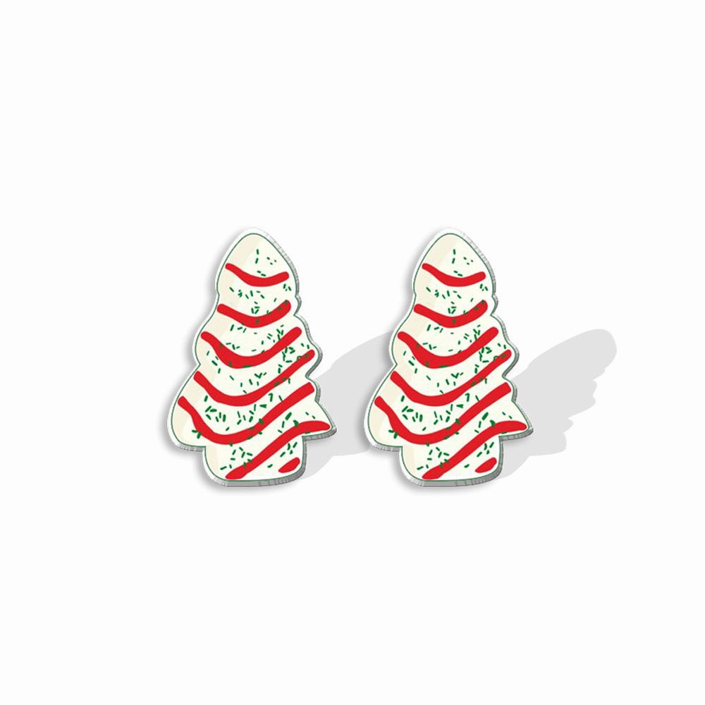 Wholesale Christmas Christmas Cake Christmas Tree Acrylic Earrings
