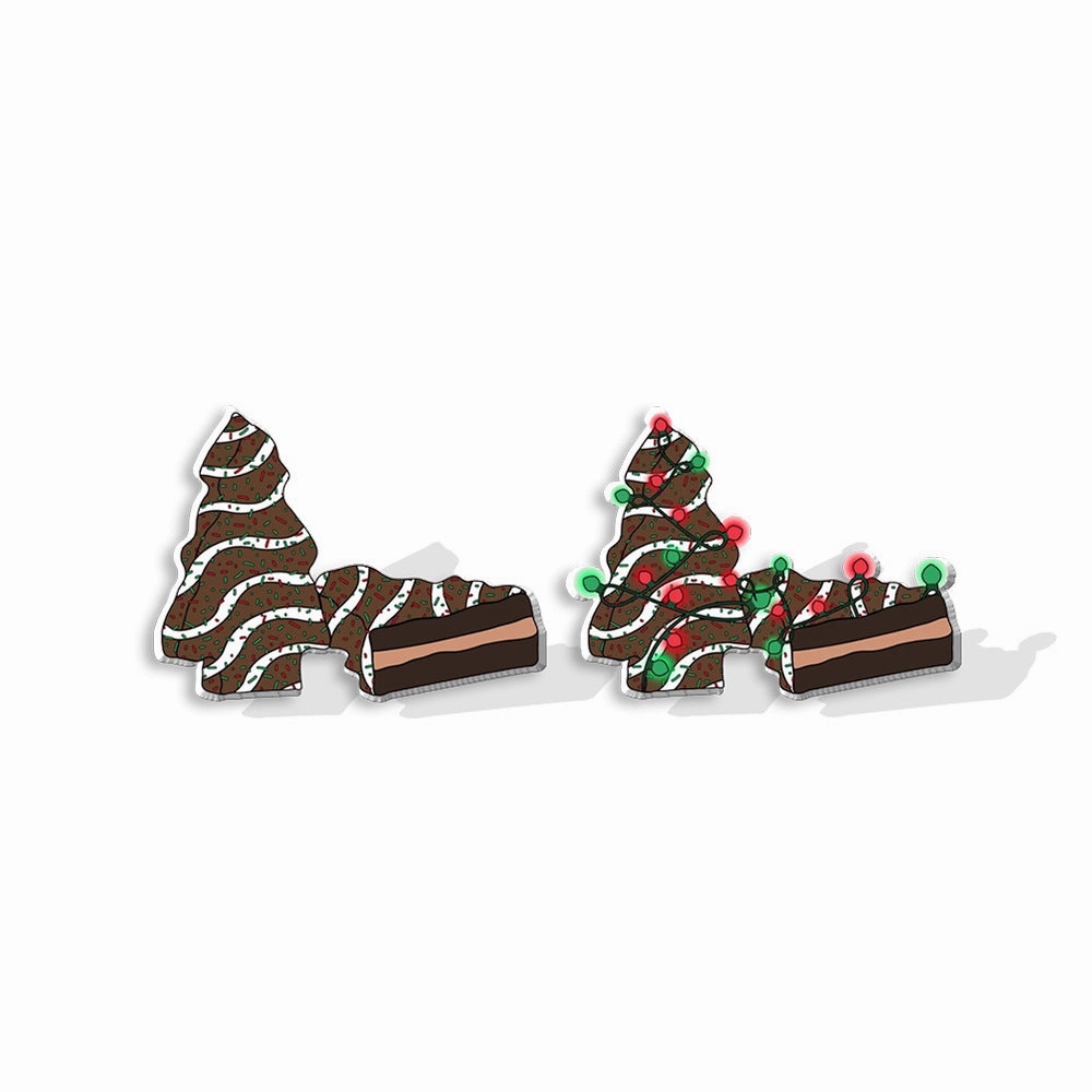 Wholesale Christmas Christmas Cake Christmas Tree Acrylic Earrings
