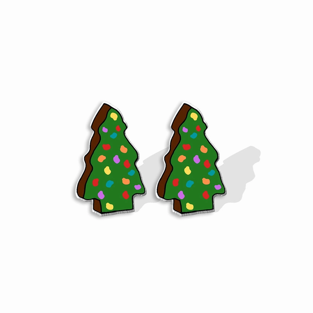 Wholesale Christmas Christmas Cake Christmas Tree Acrylic Earrings