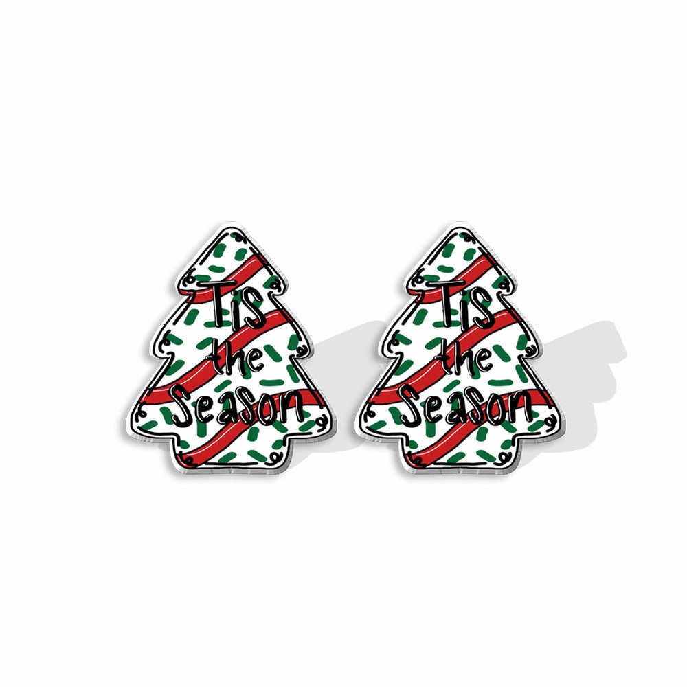 Wholesale Christmas Christmas Cake Christmas Tree Acrylic Earrings