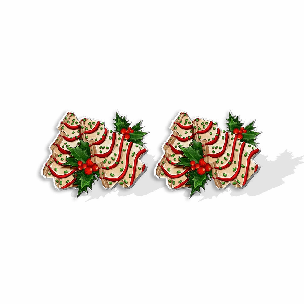 Wholesale Christmas Christmas Cake Christmas Tree Acrylic Earrings