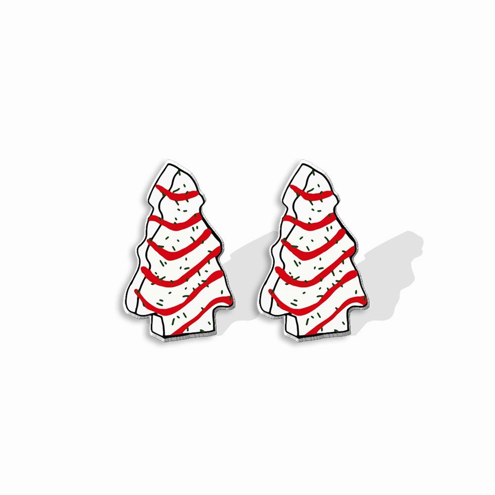 Wholesale Christmas Christmas Cake Christmas Tree Acrylic Earrings