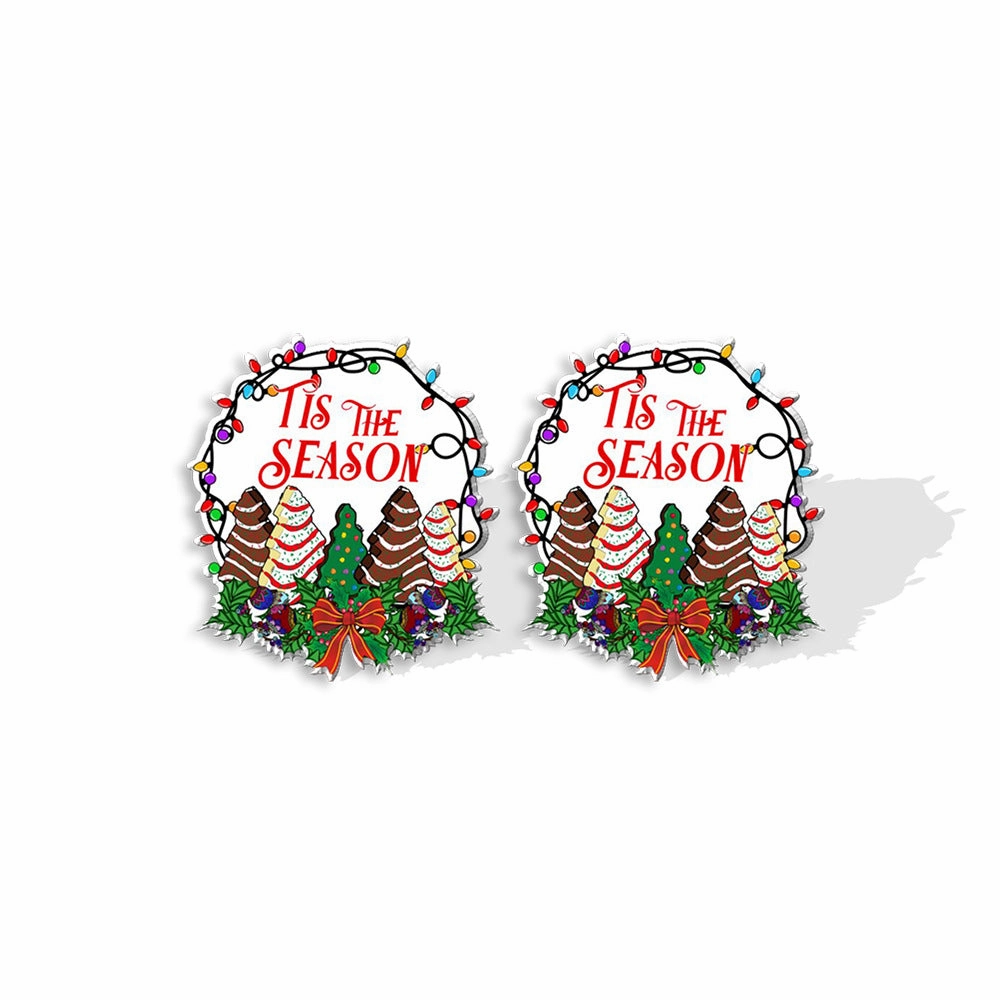 Wholesale Christmas Christmas Cake Christmas Tree Acrylic Earrings