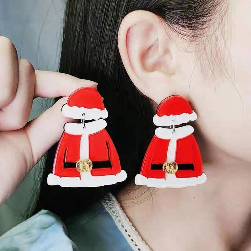 Wholesale Christmas Clothes, Hats, Deer Acrylic Earrings