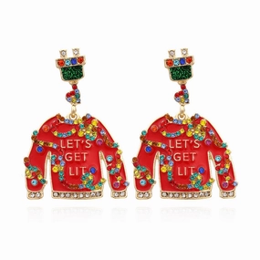 Wholesale Christmas Clothing Design with Oil Drop Diamond Earrings