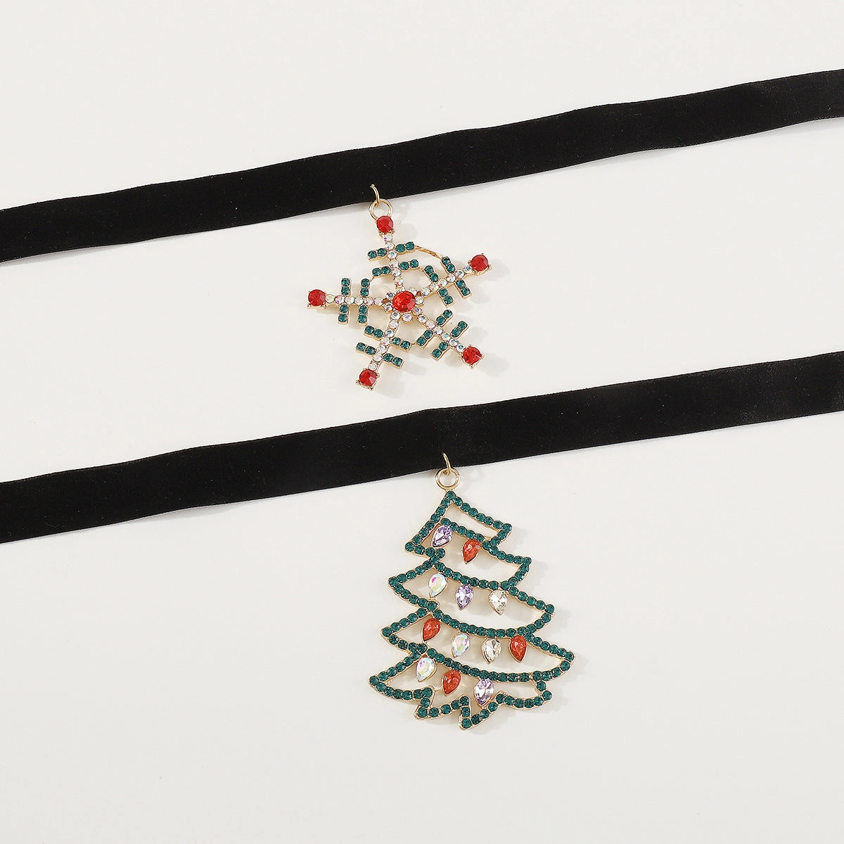 Wholesale Christmas Collarbone Rhinestone Flannel Pendant