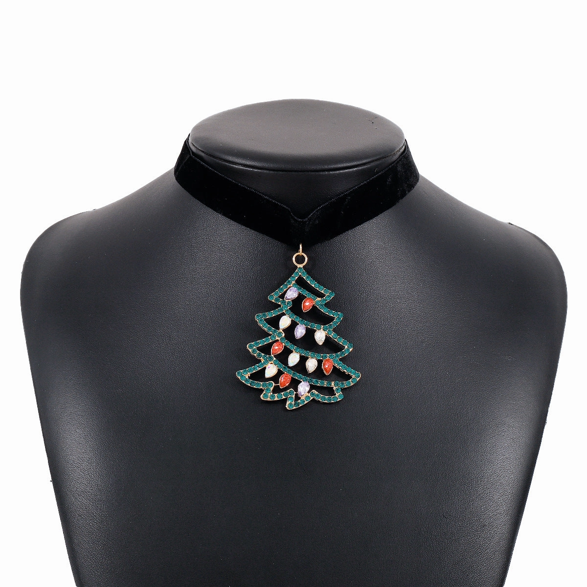 Wholesale Christmas Collarbone Rhinestone Flannel Pendant