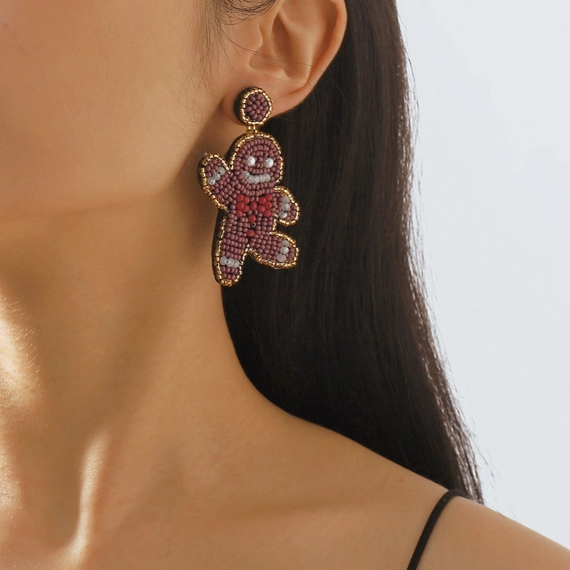 Wholesale Christmas Collection Christmas Tree Gingerbread Man Earrings