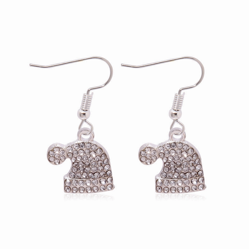 Wholesale Christmas Colored Bell Snowflake Christmas Tree Alloy Earrings