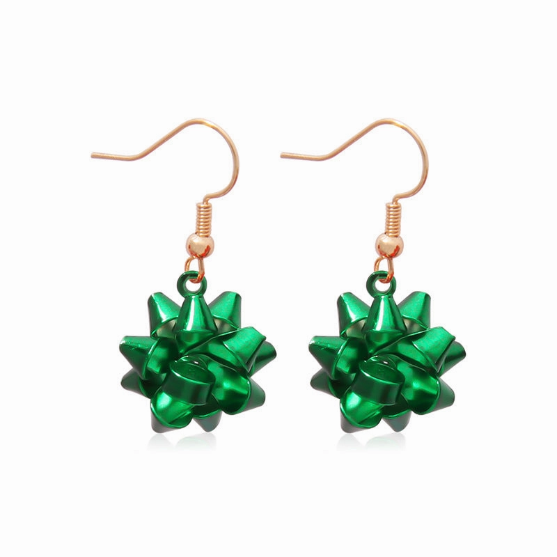 Wholesale Christmas Colored Bell Snowflake Christmas Tree Alloy Earrings