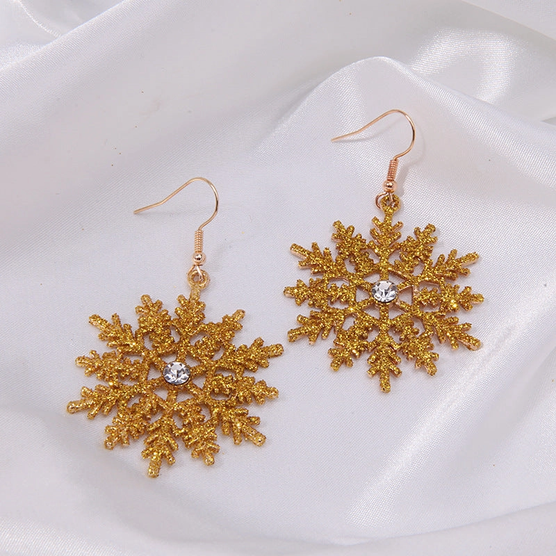 Wholesale Christmas Colored Bell Snowflake Christmas Tree Alloy Earrings