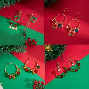 Wholesale Christmas Colorful Bell Alloy Earrings