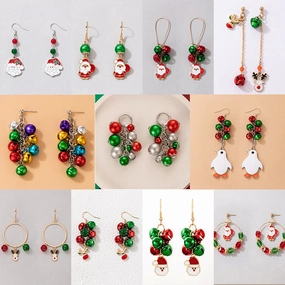 Wholesale Christmas Colorful Pearl Earrings