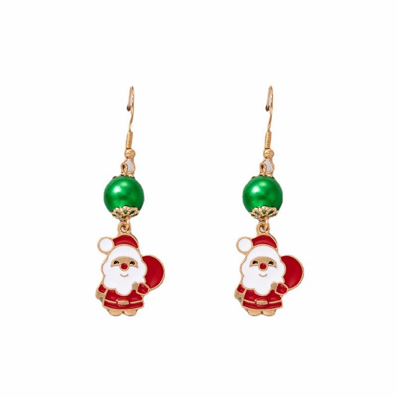 Wholesale Christmas Colorful Pearl Earrings