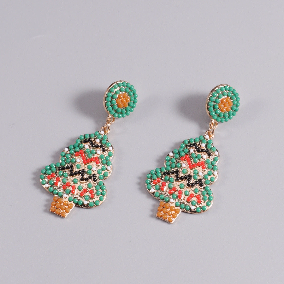 Wholesale Christmas Colorful Rice Bead Earrings