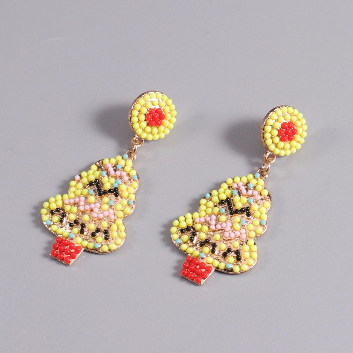 Wholesale Christmas Colorful Rice Bead Earrings