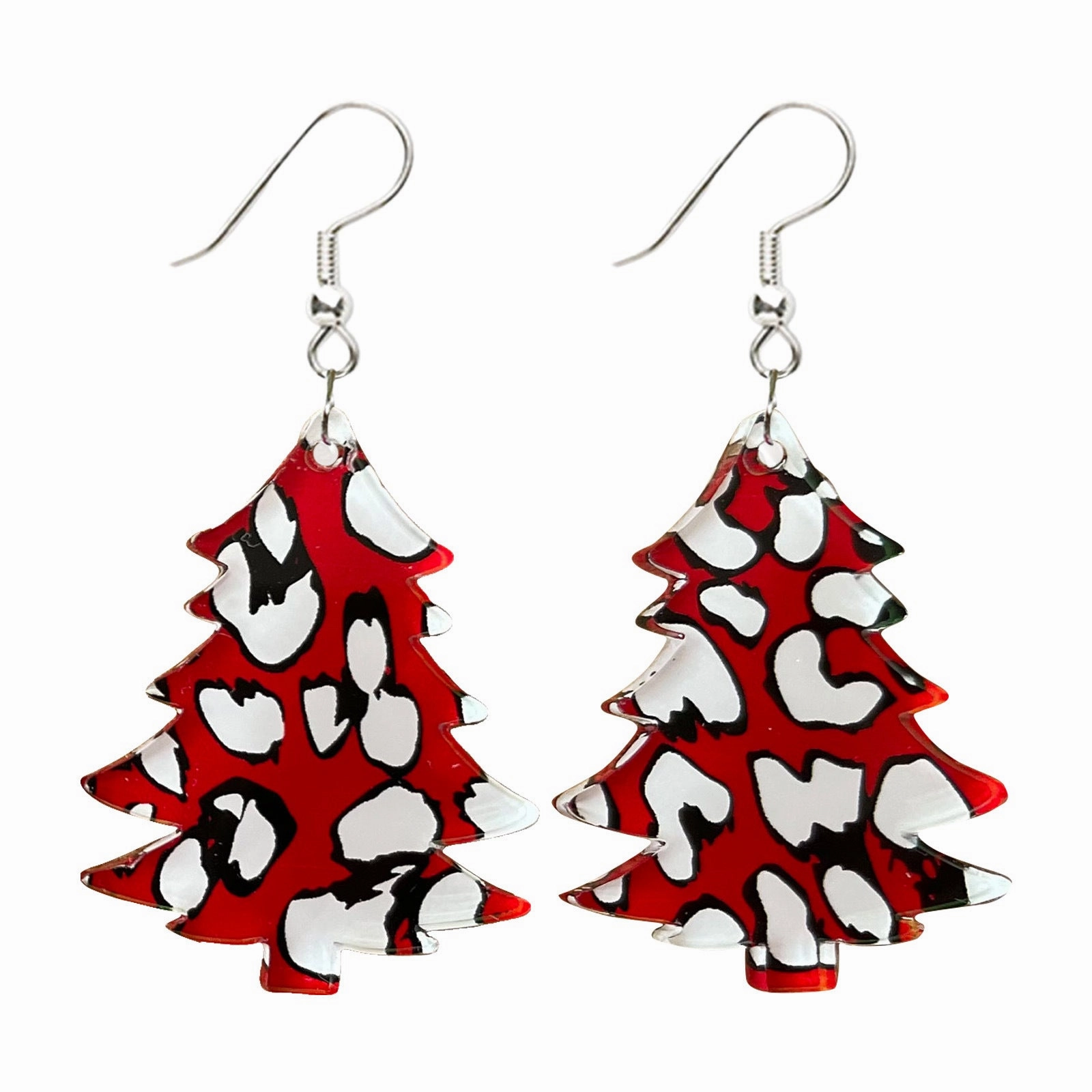 Wholesale Christmas Creative Christmas Tree Shape Colorful Design Acrylic Earrings