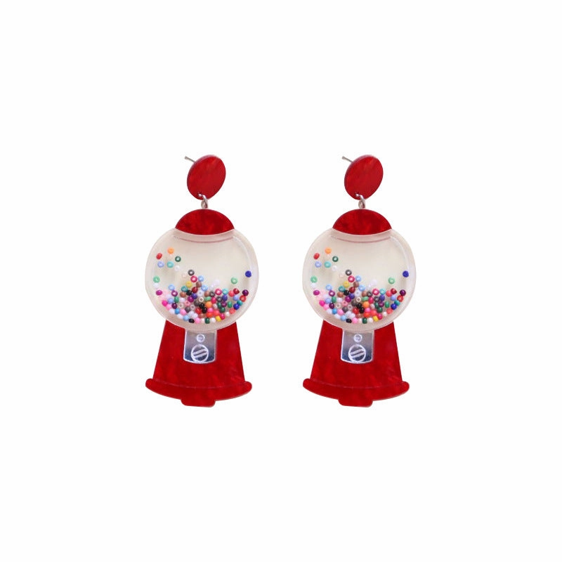 Wholesale Christmas Crystal Ball Christmas Tree Twister Egg Twister Snowflake Rice Pearl Acrylic Earrings