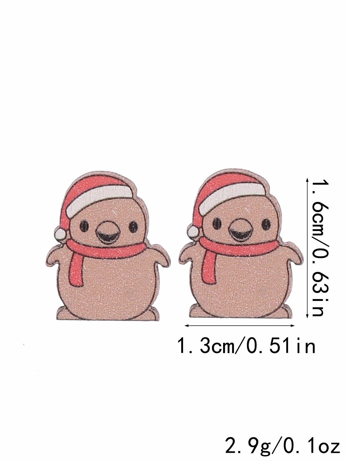 Wholesale Christmas Cute Animal Bear Fox Wooden Vintage Earrings