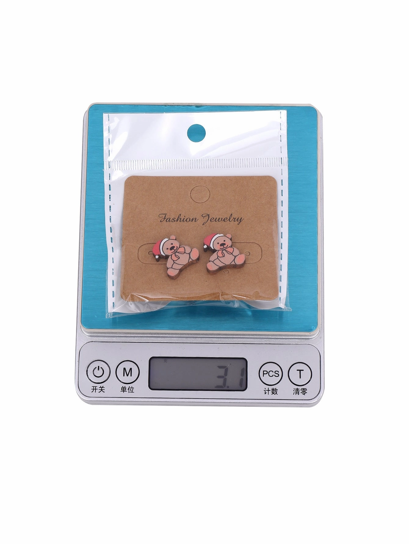 Wholesale Christmas Cute Animal Bear Fox Wooden Vintage Earrings