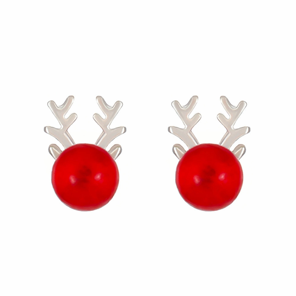 Wholesale Christmas Deer Alloy Stud Earrings