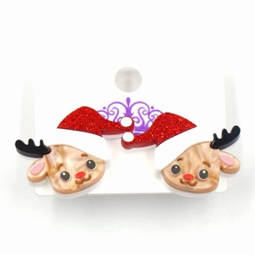 Wholesale Christmas Deer Cute Acrylic Jewelry Cartoon Stainless Steel Stud Earrings