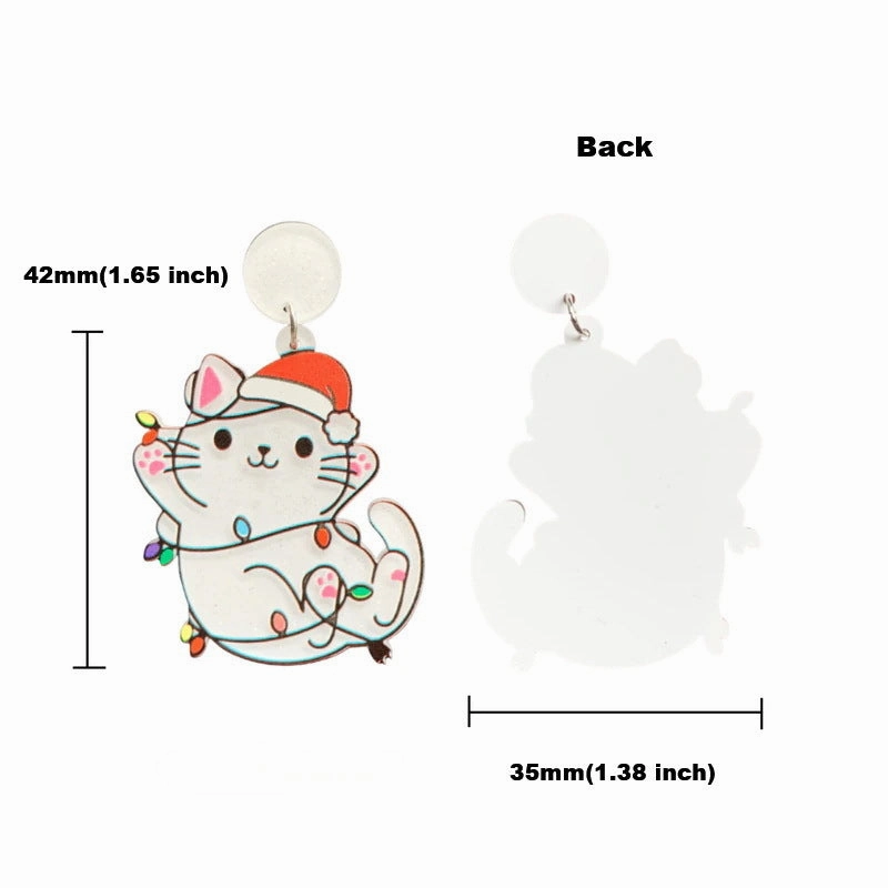 Wholesale Christmas Dinosaur Cactus Gingerbread Man Acrylic Earrings
