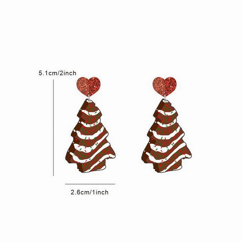 Wholesale Christmas Dinosaur Cactus Gingerbread Man Acrylic Earrings