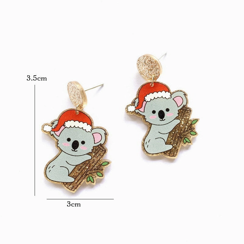 Wholesale Christmas Dinosaur Cactus Gingerbread Man Acrylic Earrings