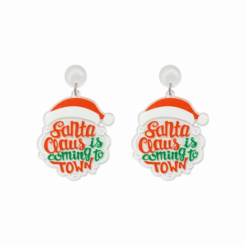 Wholesale Christmas Dinosaur Cactus Gingerbread Man Acrylic Earrings