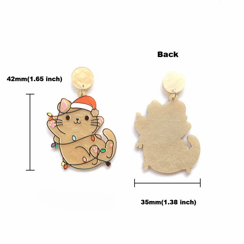 Wholesale Christmas Dinosaur Cactus Gingerbread Man Acrylic Earrings