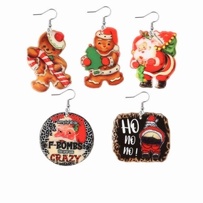 Wholesale Christmas Double Sided Acrylic Earrings