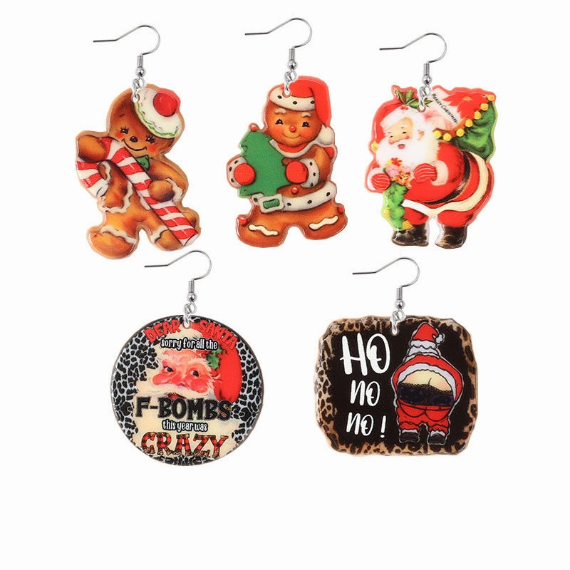 Wholesale Christmas Double Sided Acrylic Earrings