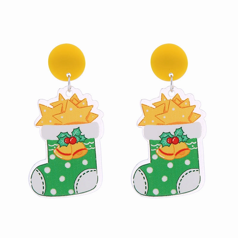 Wholesale Christmas Double-sided Glitter Acrylic Earrings
