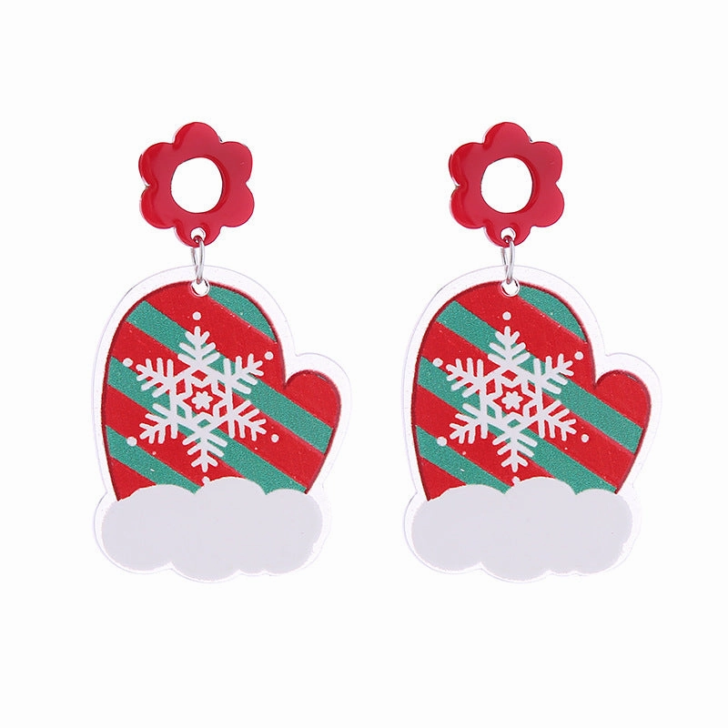 Wholesale Christmas Double-sided Glitter Acrylic Earrings