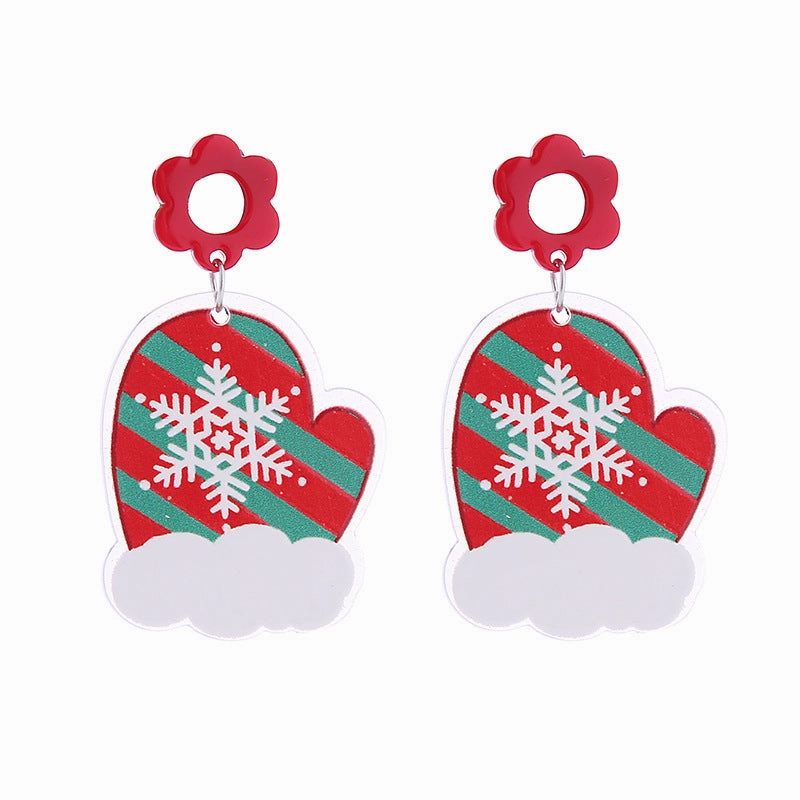 Wholesale Christmas Double-sided Glitter Acrylic Earrings