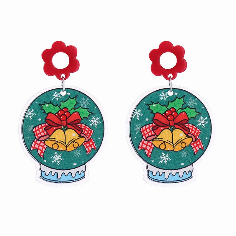 Wholesale Christmas Double-sided Glitter Acrylic Earrings
