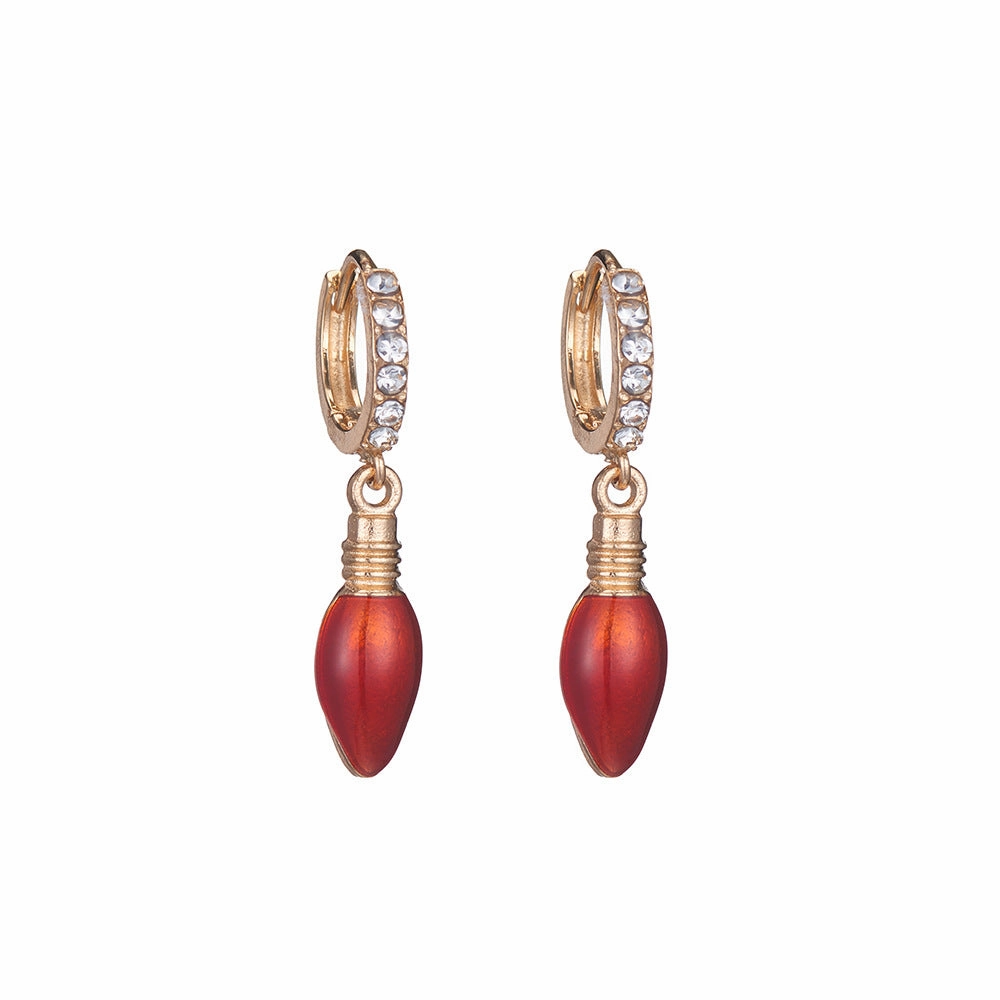 Wholesale Christmas Drip Oil Christmas Tree Elk Earrings