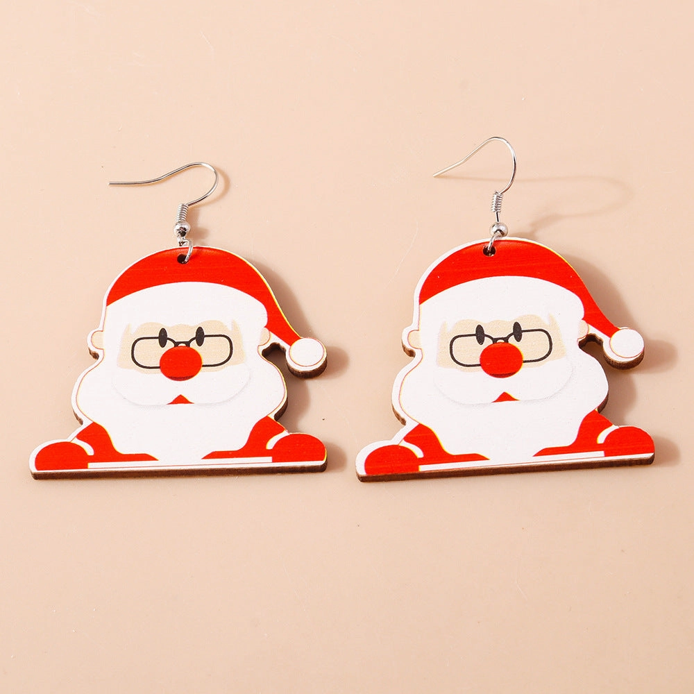 Wholesale Christmas Earrings Cartoon Creative Cute Santa Claus Snowman Plastic Earrings