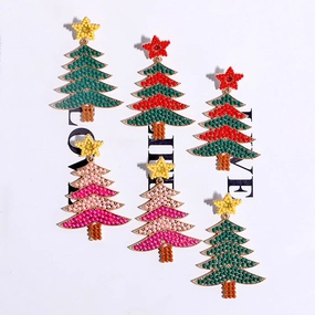 Wholesale Christmas Earrings Christmas Tree Earrings