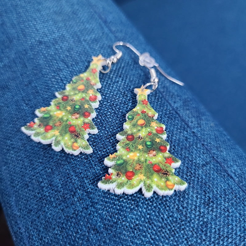 Wholesale Christmas Earrings Santa Claus Candy House Truck Acrylic Earrings