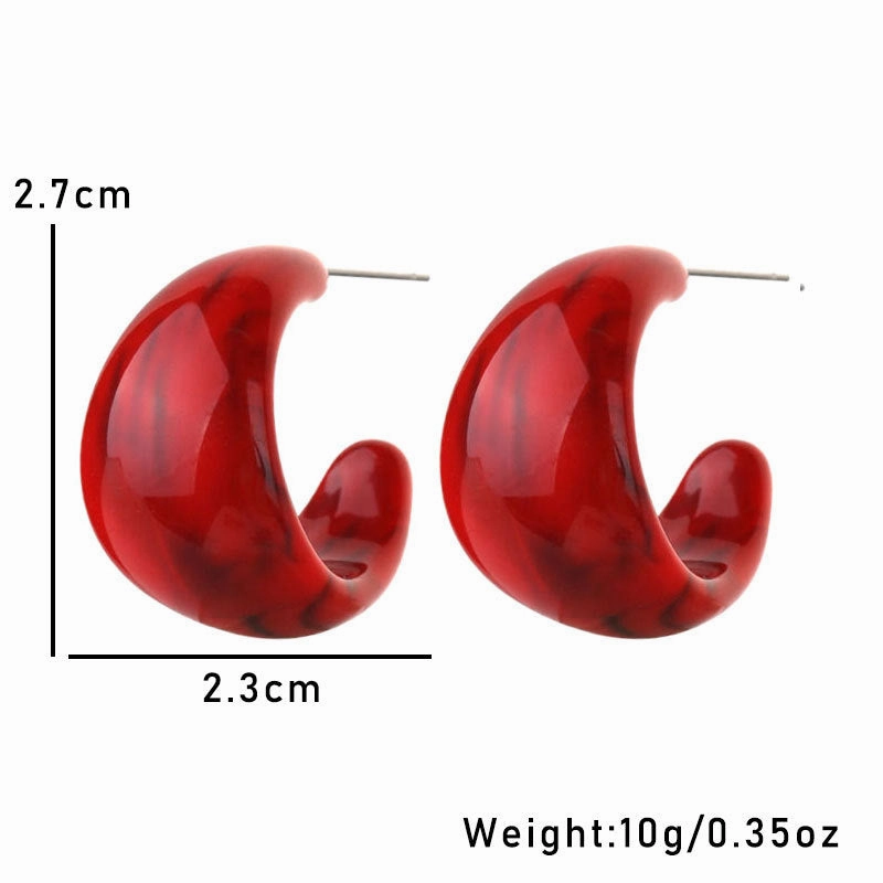 Wholesale Christmas Earrings Vintage Burgundy Acrylic Earrings