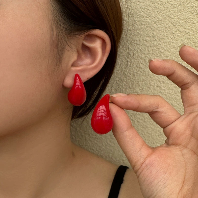 Wholesale Christmas Earrings Vintage Burgundy Acrylic Earrings