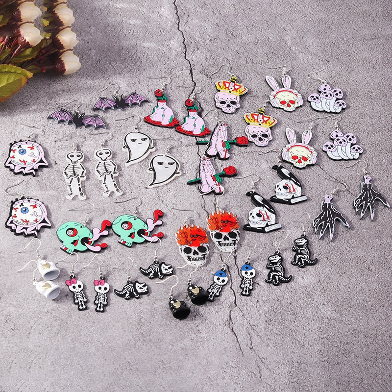 Wholesale Christmas Elk Bell Bow Santa Heart Snowflake Asymmetrical Penguin Earrings