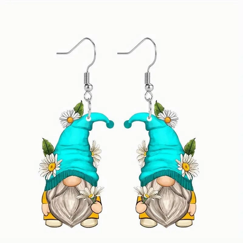 Wholesale Christmas Elk Christmas Tree Dwarf Santa Claus Pendant Earrings